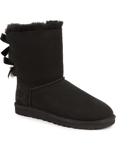 Shop Ugg Bailey Bow Bow-trimmed Sheepskin Boots In Black