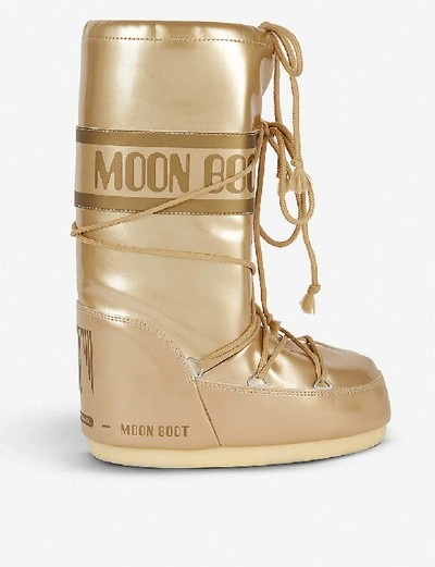 Shop Moon Boot Metallic Snow Boots In Gold