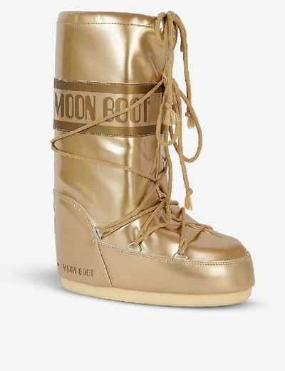 Shop Moon Boot Metallic Snow Boots In Gold