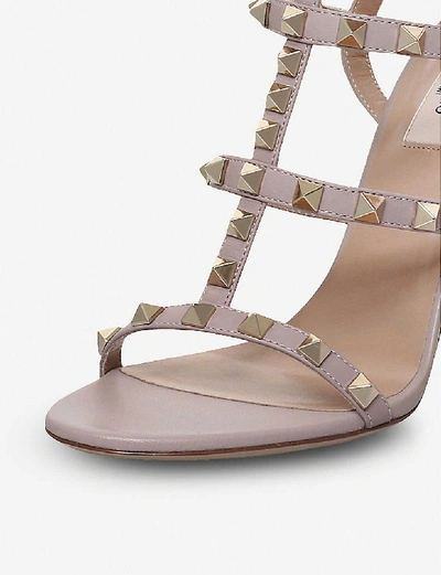 Shop Valentino Rockstud Studded Leather Sandals In Nude