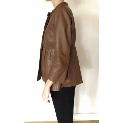 Pre-owned Schumacher Leather Jacket In Camel