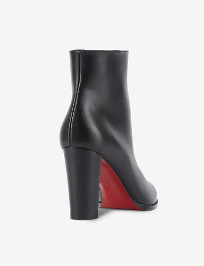 Christian Louboutin Adox Leather Block-heel Red Sole Boots In Black |  ModeSens