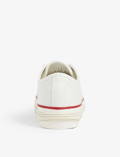 Shop Sandro Flame Canvas And Leather Trainers In White