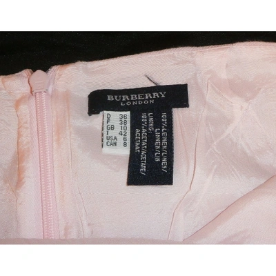 Pre-owned Burberry Linen Mid-length Skirt In Pink