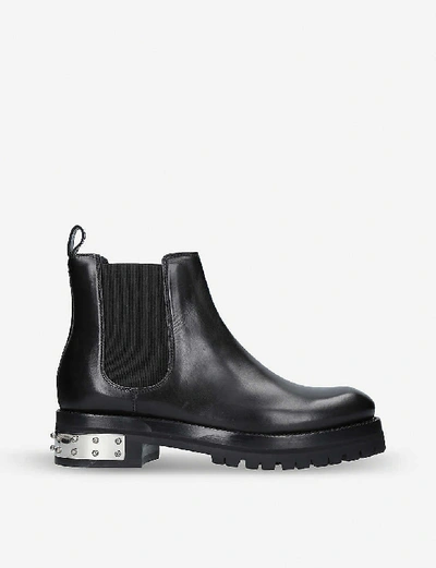 Shop Alexander Mcqueen Leather Mod Boots In Black