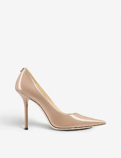 Shop Jimmy Choo Love 100 Patent-leather Courts In Ballet Pink