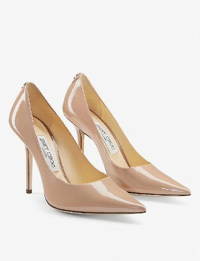 Shop Jimmy Choo Love 100 Patent-leather Courts In Ballet Pink