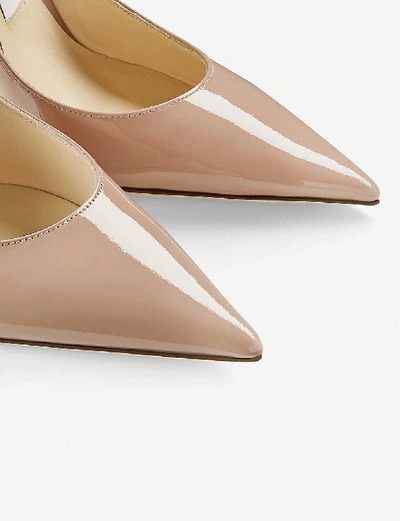 Shop Jimmy Choo Love 100 Patent-leather Courts In Ballet Pink