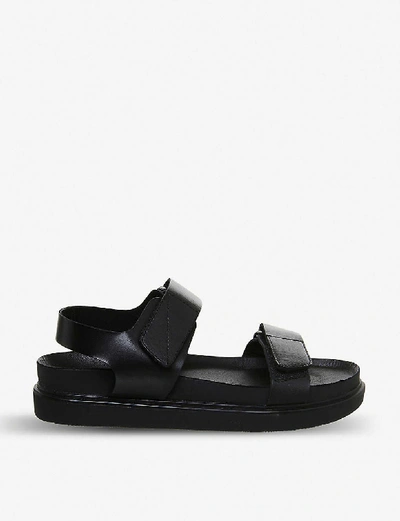 Shop Vagabond Erin Leather Flatform Sandals In Black