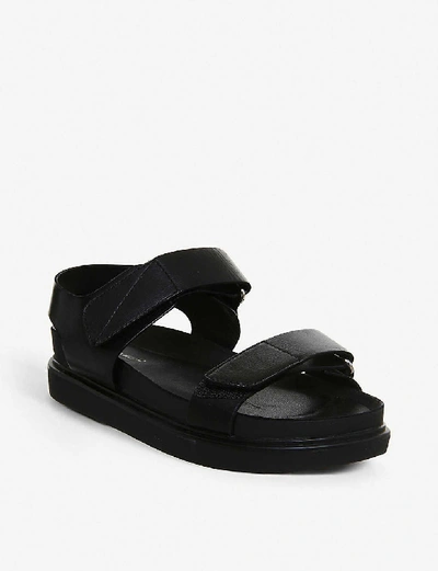Shop Vagabond Erin Leather Flatform Sandals In Black