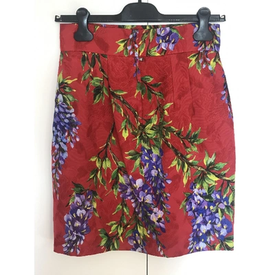 Pre-owned Dolce & Gabbana Red Cotton Skirt