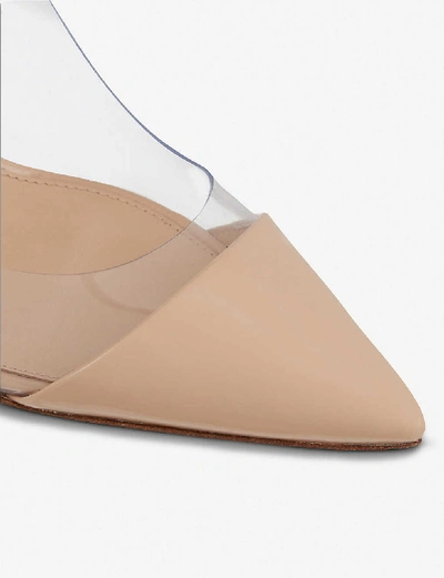 Shop Gianvito Rossi Plexi 105 Patent-leather Courts In Nude (nude)