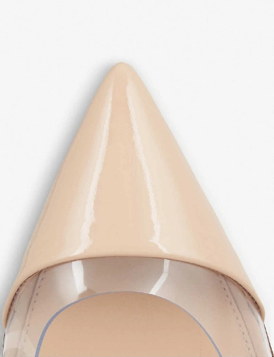 Shop Gianvito Rossi Plexi 105 Patent-leather Courts In Nude (nude)