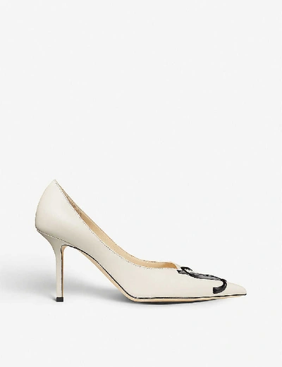 Shop Jimmy Choo Love 85/jc Leather Courts In Latte/black