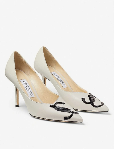 Shop Jimmy Choo Love 85/jc Leather Courts In Latte/black