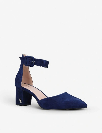 Shop Kurt Geiger Burlington Leather Courts In Navy