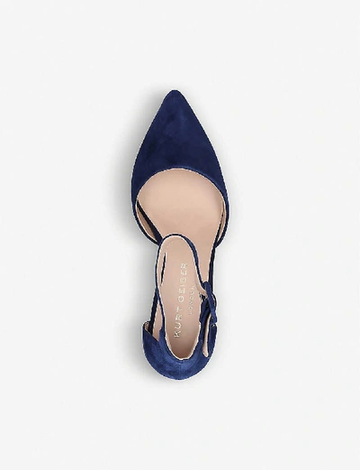 Shop Kurt Geiger Burlington Leather Courts In Navy