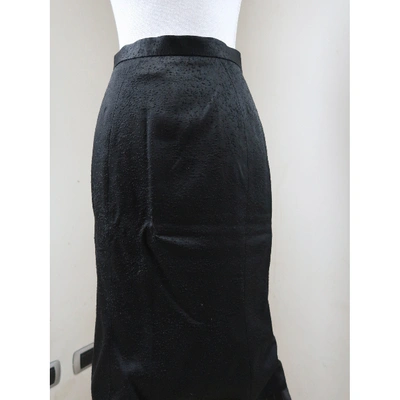 Pre-owned Francesco Scognamiglio Silk Mid-length Skirt In Black