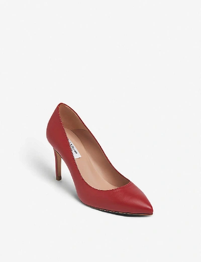 Shop Lk Bennett Floret Pointed-toe Leather Courts In Red-roca+red