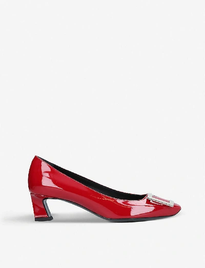 Shop Roger Vivier Trompette Patent Leather Courts In Red