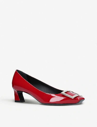 Shop Roger Vivier Trompette Patent Leather Courts In Red