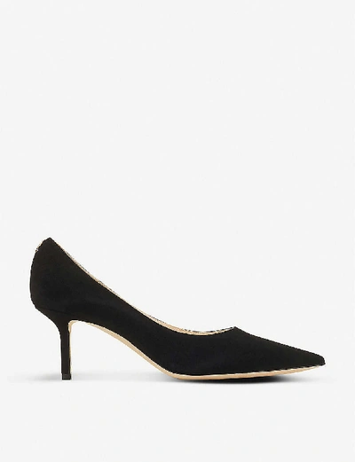 Shop Jimmy Choo Love 65 Suede Courts In Black