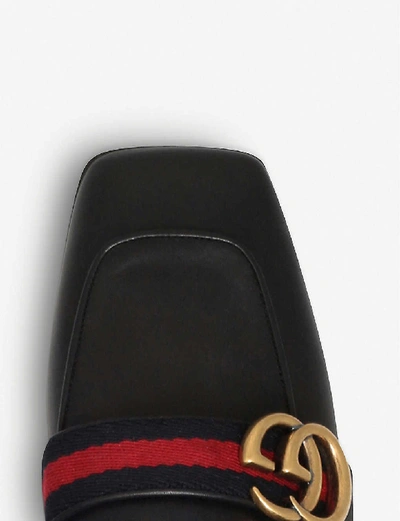 Mid-heel leather loafers