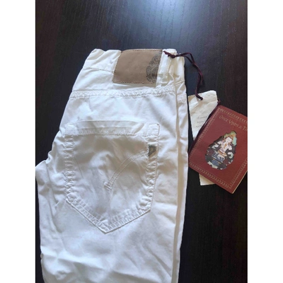 Pre-owned Dondup Slim Pants In White