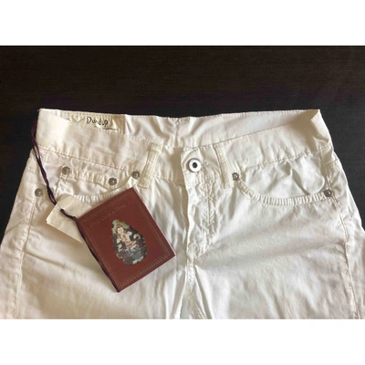 Pre-owned Dondup Slim Pants In White