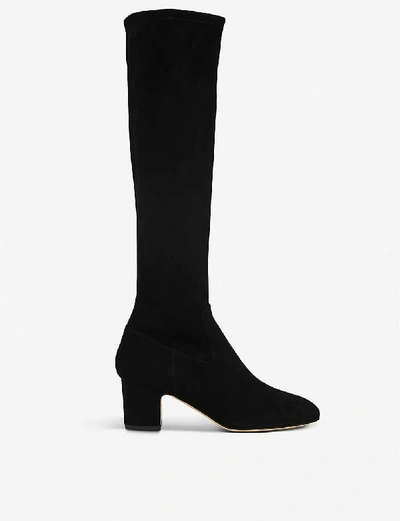 Shop Lk Bennett Womens Bla-black Kiran Suede Knee-high Boots 9
