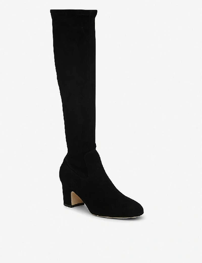 Shop Lk Bennett Womens Bla-black Kiran Suede Knee-high Boots 9