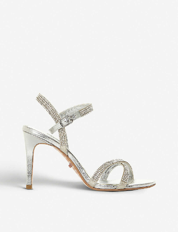 dune sandals silver