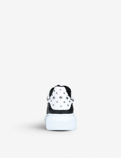 Shop Alexander Mcqueen Women's Blk/white Men's Show Studded Leather Trainers