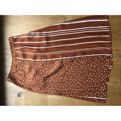 Pre-owned Stine Goya Brown Silk Skirt