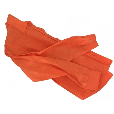 Pre-owned Moschino Cheap And Chic Linen Shirt In Orange