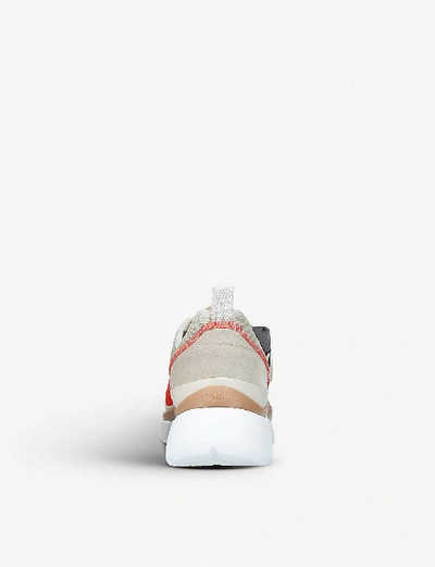 Shop Chloé Sonnie Colour-block Low-top Trainers In Grey
