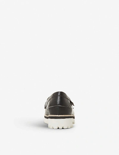 Shop Dune Guinnea Low-heel Leather Loafers In Black-leather+mix