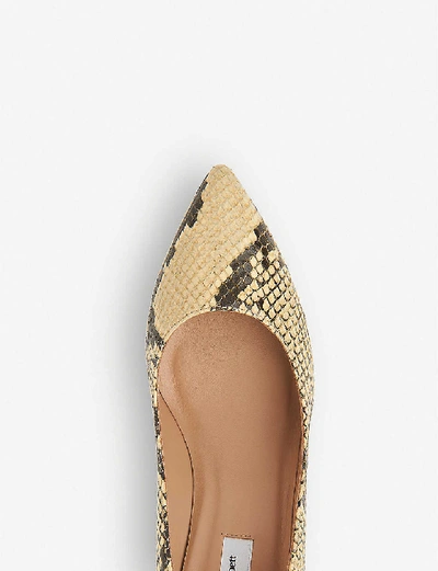 Shop Lk Bennett Floret Snake-embossed Leather Courts In Yel-yellow