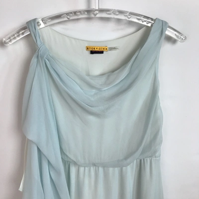Pre-owned Alice And Olivia Silk Mid-length Dress In Green