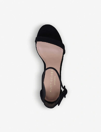 Shop Kurt Geiger London Women's Black Langley Suede Heeled Sandals