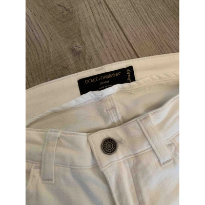 Pre-owned Dolce & Gabbana White Denim - Jeans Jeans