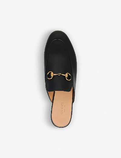 GUCCI GUCCI WOMEN'S BLACK PRINCETOWN LEATHER BACKLESS LOAFERS 67215355