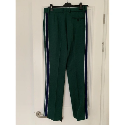 Pre-owned Calvin Klein 205w39nyc Wool Straight Pants In Green