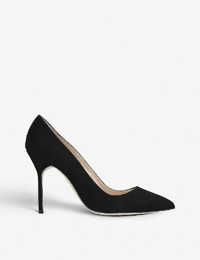 Shop Manolo Blahnik Women's Black Bb 105 Suede Courts