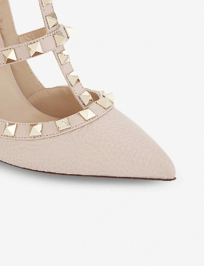 Shop Valentino Rockstud 100 Leather Courts In Nude