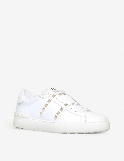 Shop Valentino Rockstud Leather Low-top Trainers, Women's, Size: Eur 38.5 / 5.5 Uk Women, White