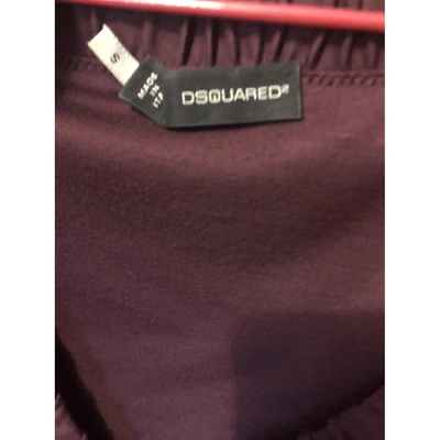 Pre-owned Dsquared2 Burgundy Cotton - Elasthane Dress