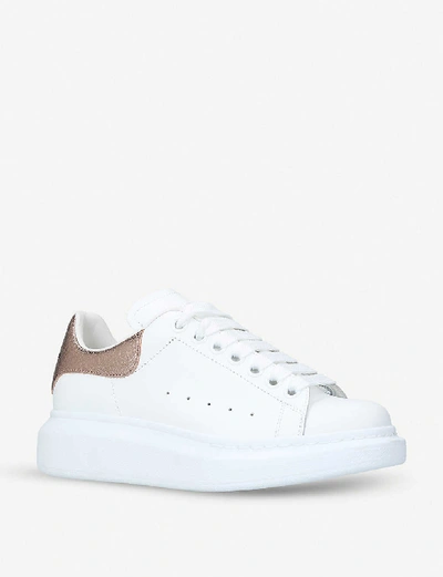 Shop Alexander Mcqueen Womens White Women's Show Leather Platform Trainers