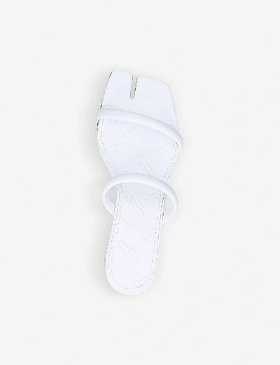 Shop Maison Margiela Tabi Cleft-toe Leather Platform Sandals In White