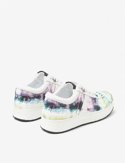 Shop Jimmy Choo Hawaii Tie-dye Print Leather Trainers In X Oasis